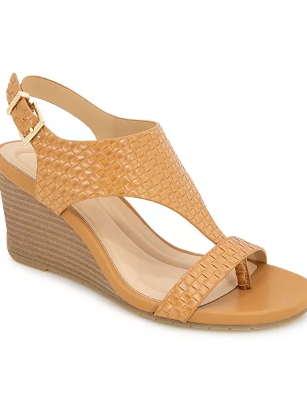 Kenneth Cole Reaction Women's Greatly Thong Almond Toe Wedge Sandals Heels - Picture 9 of 9